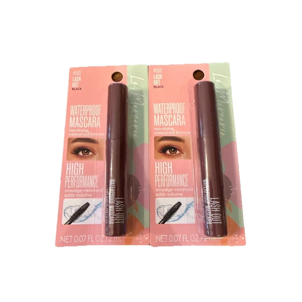 2pk LE MERCERIE #503 LASH OUT BLACK WATERPROOF MASCARA LONG LASHES THICK VOLUME‎